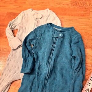 Cloud Island Baby Pajamas Footed Sleepers Blue Gray Waffle Knit Size 6 9M